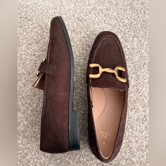 Time and Tru Brown Faux Suede Bit Loafers Size 9 - Picture 2 of 5